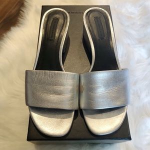 Alexander Wang Silver metallic slides